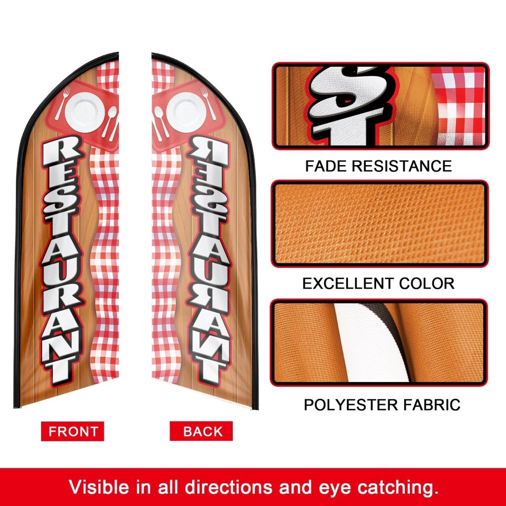 8FT Restaurant 03 Advertising Swooper Flag (Flagpole Not Included 3.4)