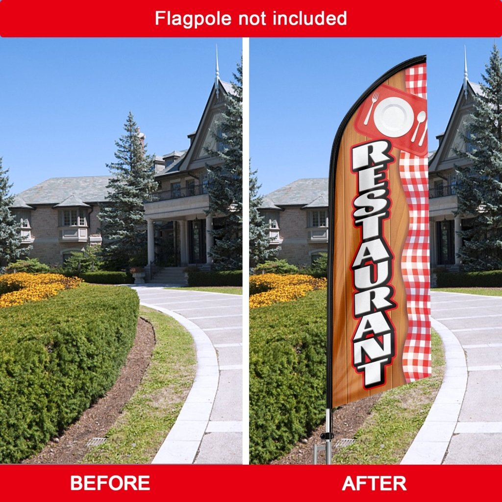 8FT Restaurant 03 Advertising Swooper Flag (Flagpole Not Included 3.4)