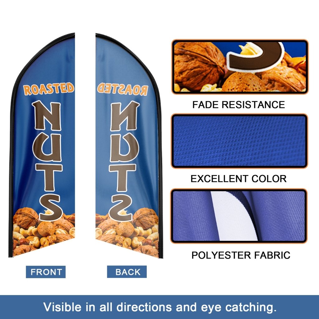 8FT Roasted Nuts Advertising Swooper Flag (Flagpole Not Included 3.4)