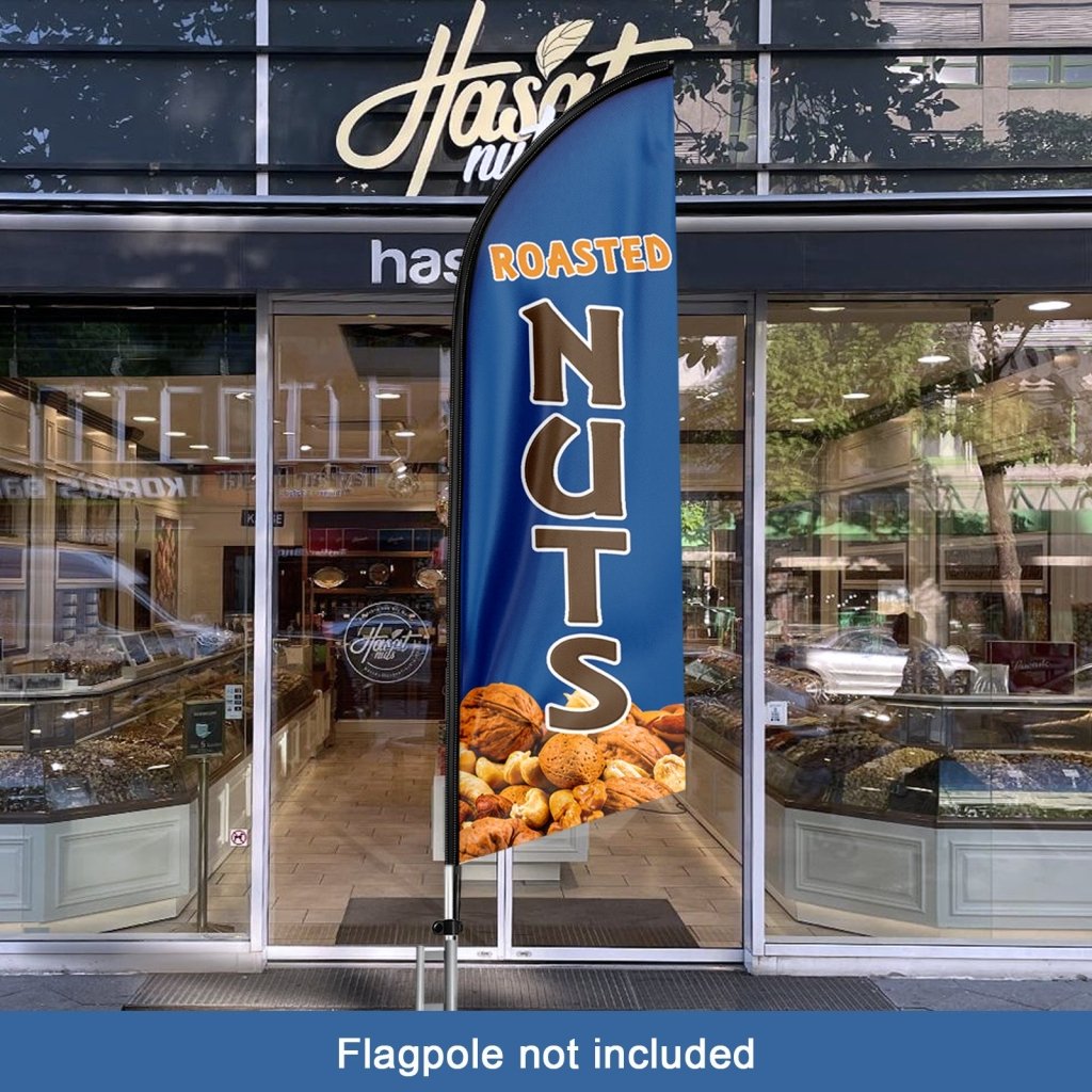 8FT Roasted Nuts Advertising Swooper Flag (Flagpole Not Included 3.4)