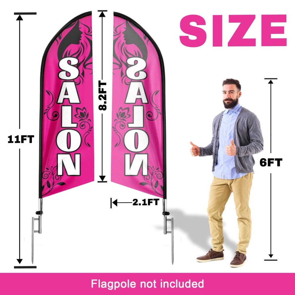 8FT Salon Swooper Flag (Flagpole Not Included 3.4)