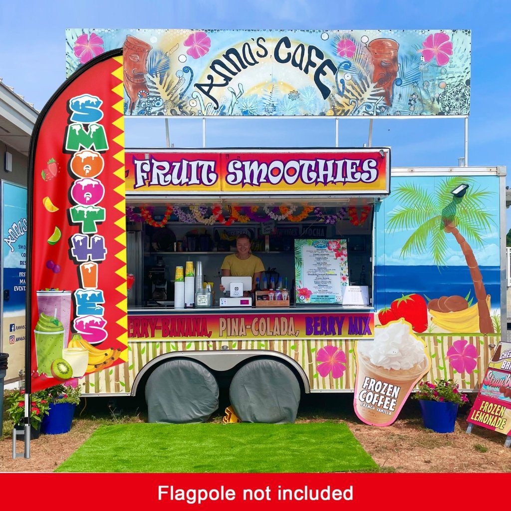 8FT Smoothies Advertising Swooper Flag (Flagpole Not Included 3.4)