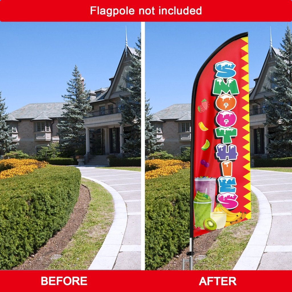 8FT Smoothies Advertising Swooper Flag (Flagpole Not Included 3.4)