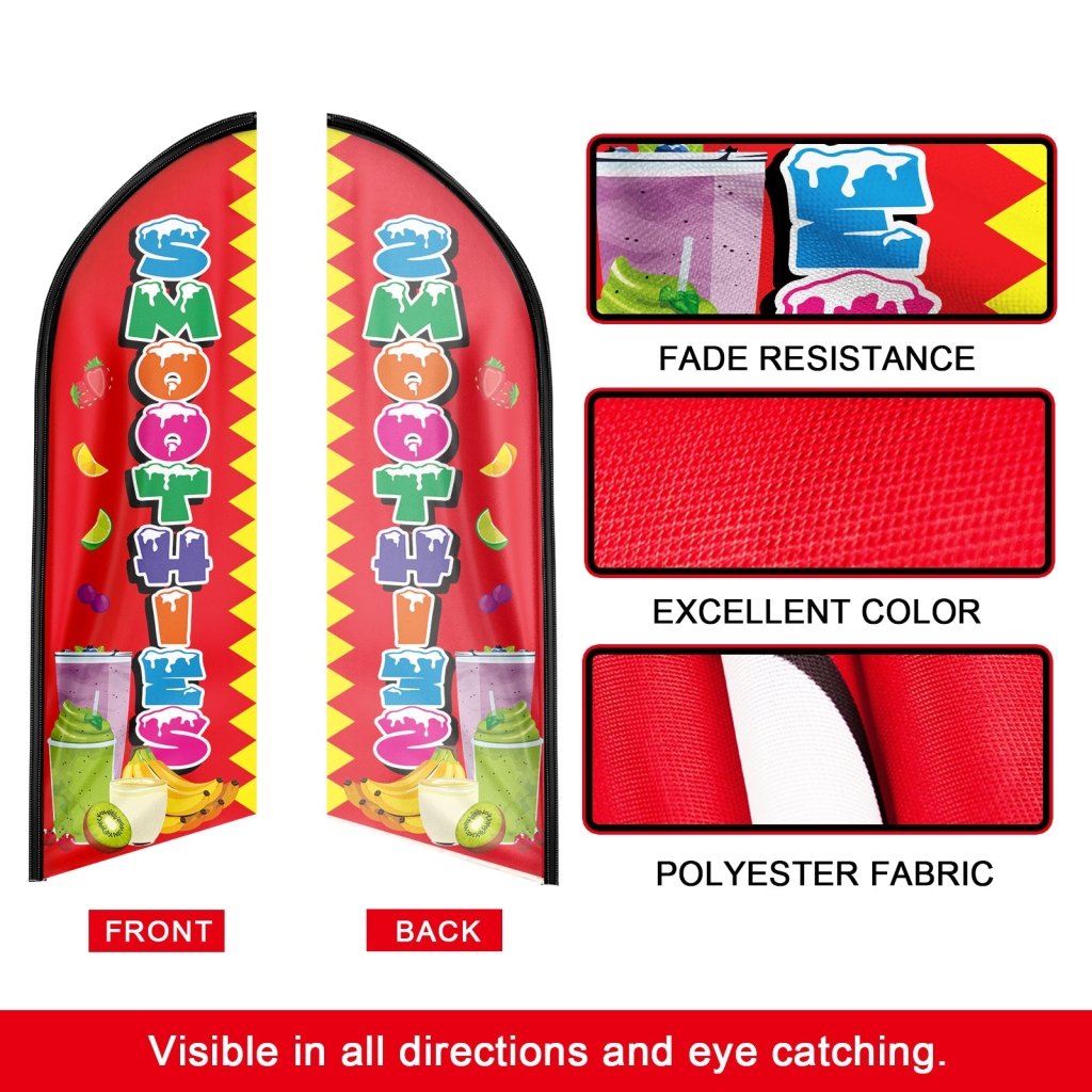 8FT Smoothies Advertising Swooper Flag (Flagpole Not Included 3.4)