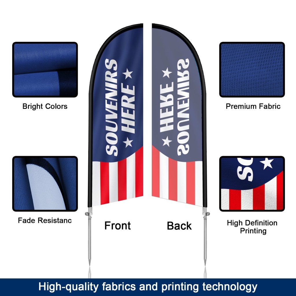 8Ft Souvenirs Here Display Banner, Washington’s Birthday Feather Flag