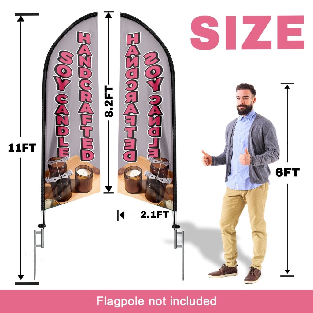 8FT Soy Candles Swooper Flag (Flagpole Not Included 3.4)