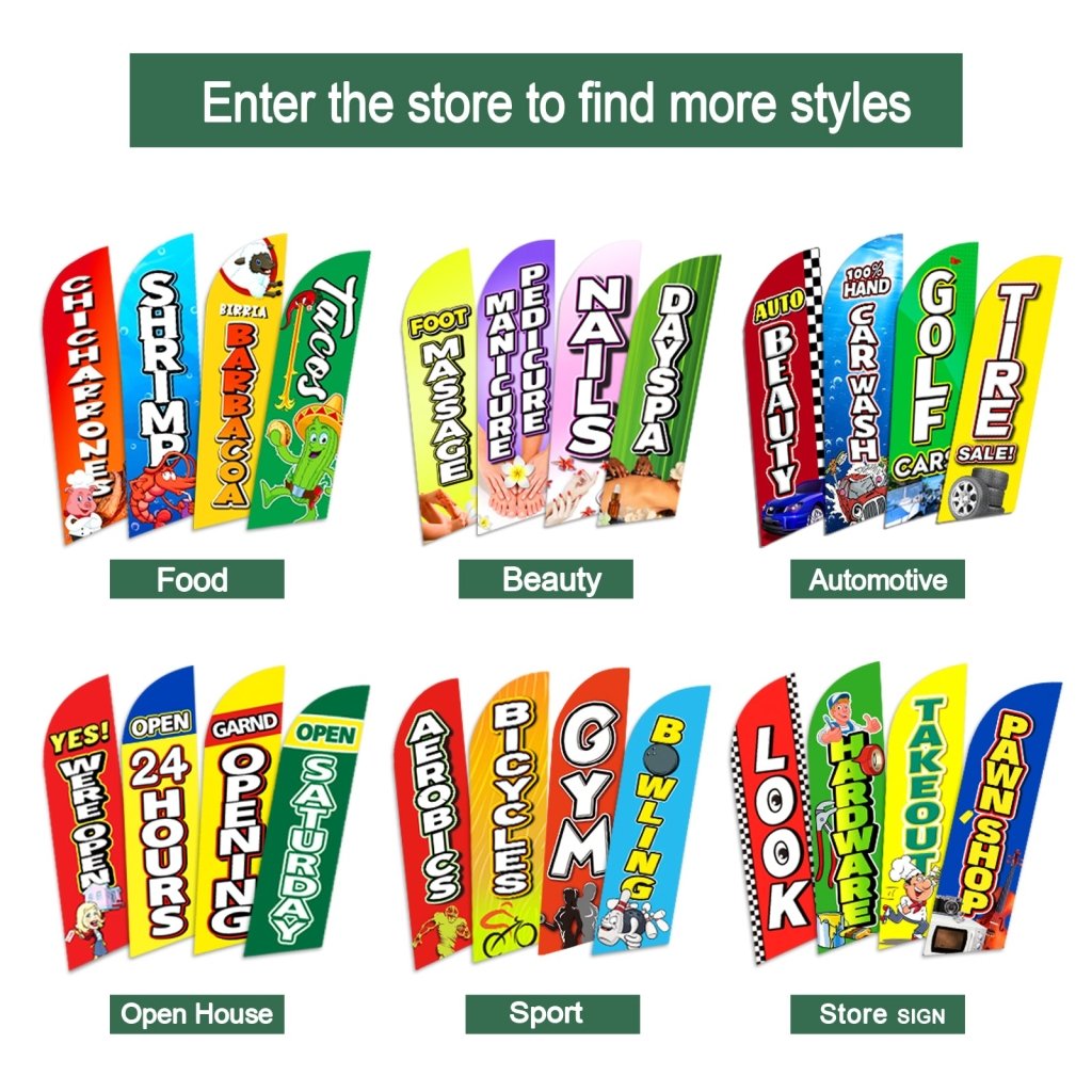 8FT Tacos De Pescado Advertising Swooper Flag(Flagpole Not Included 3.4)