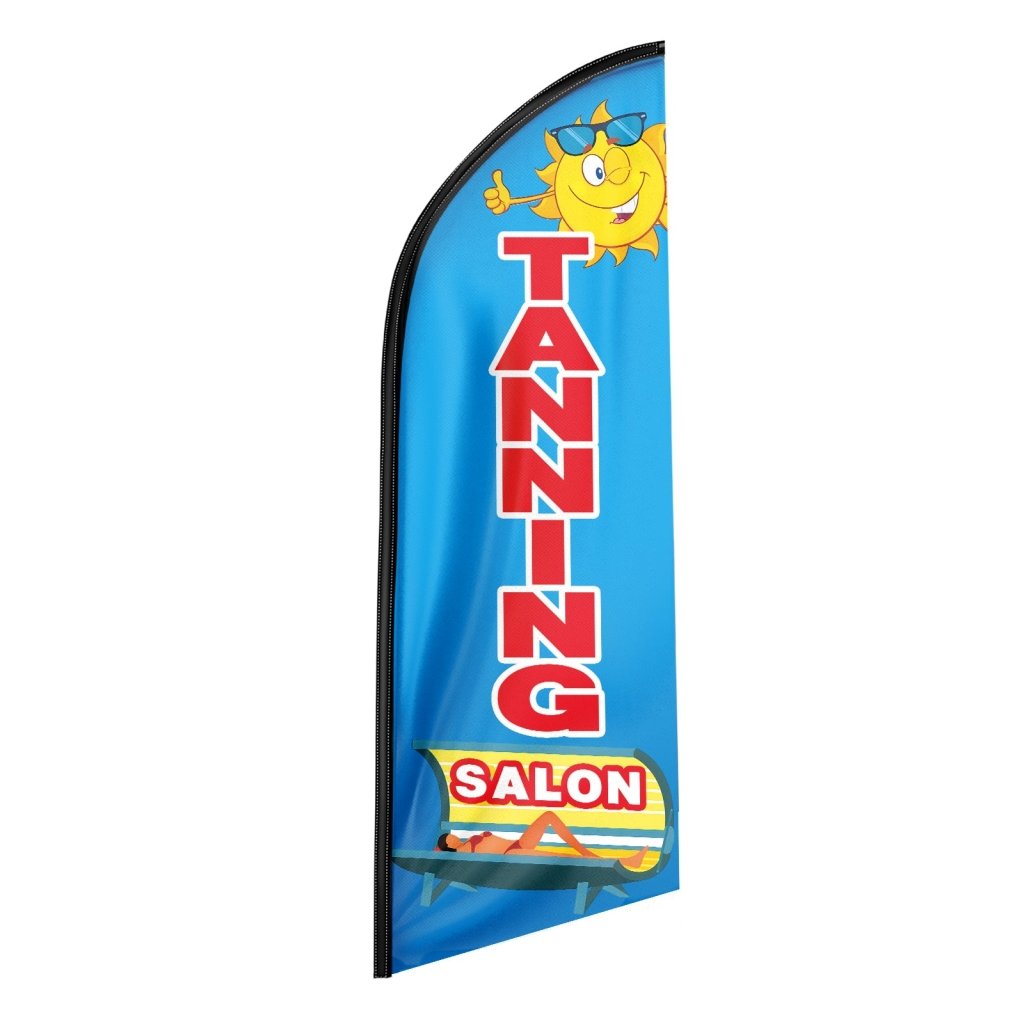 8FT Tanning Salon Blue Swooper Flag (Flagpole Not Included 3.4)