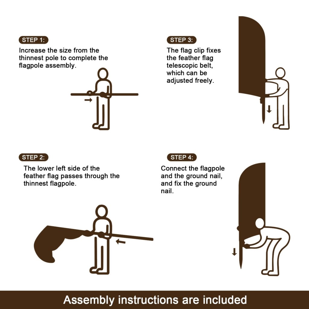 8FT Treats For Dog Cats Feather Flag with Stainless Steel Pole Kit(2m flag set)