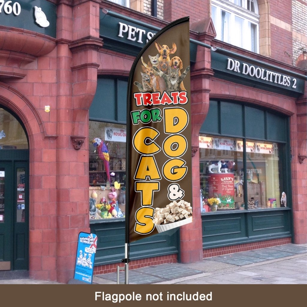 8FT Treats For Dog Cats Swooper Flag(Flagpole Not Included 3.4)