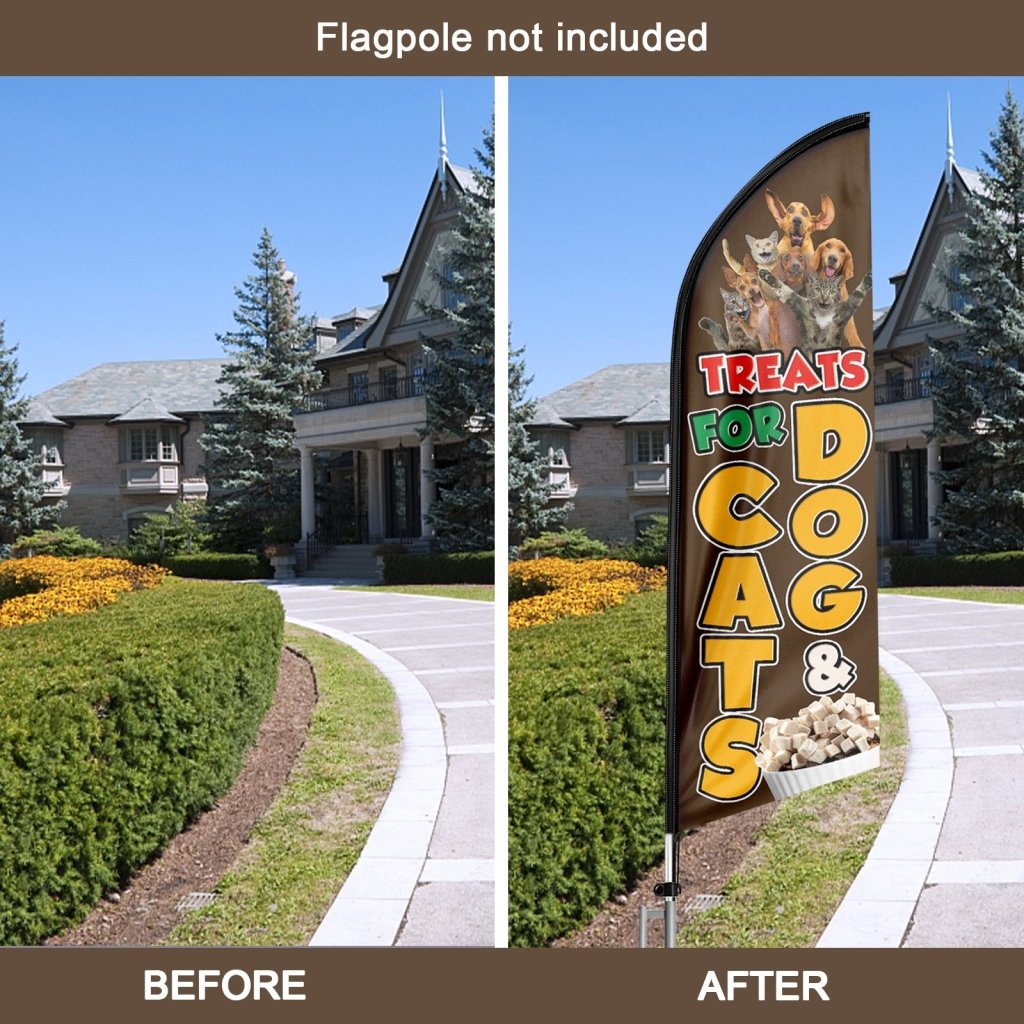 8FT Treats For Dog Cats Swooper Flag(Flagpole Not Included 3.4)