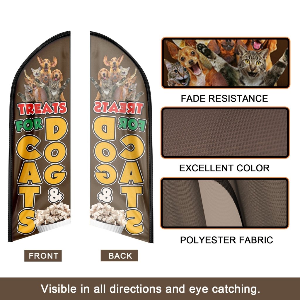 8FT Treats For Dog Cats Swooper Flag(Flagpole Not Included 3.4)