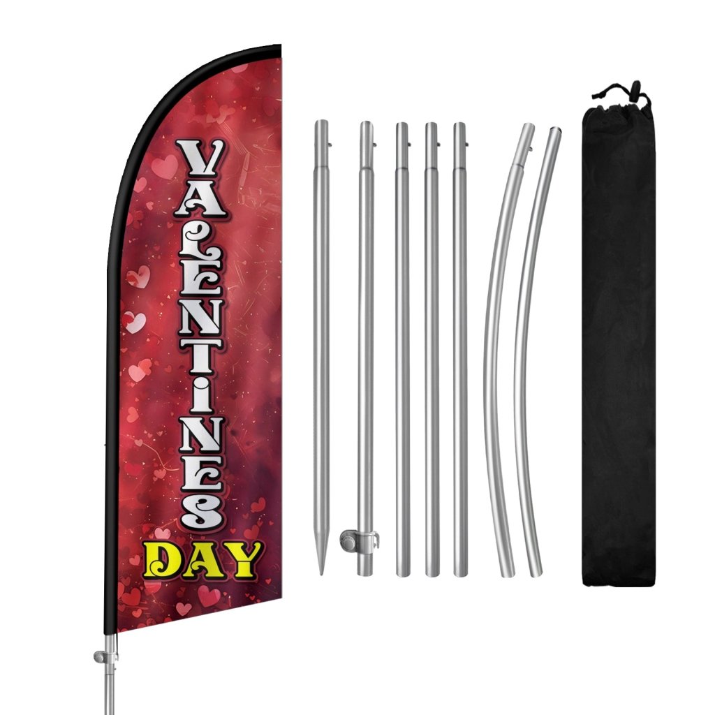 8FT Valentine’s Day Decorative Feather Flag