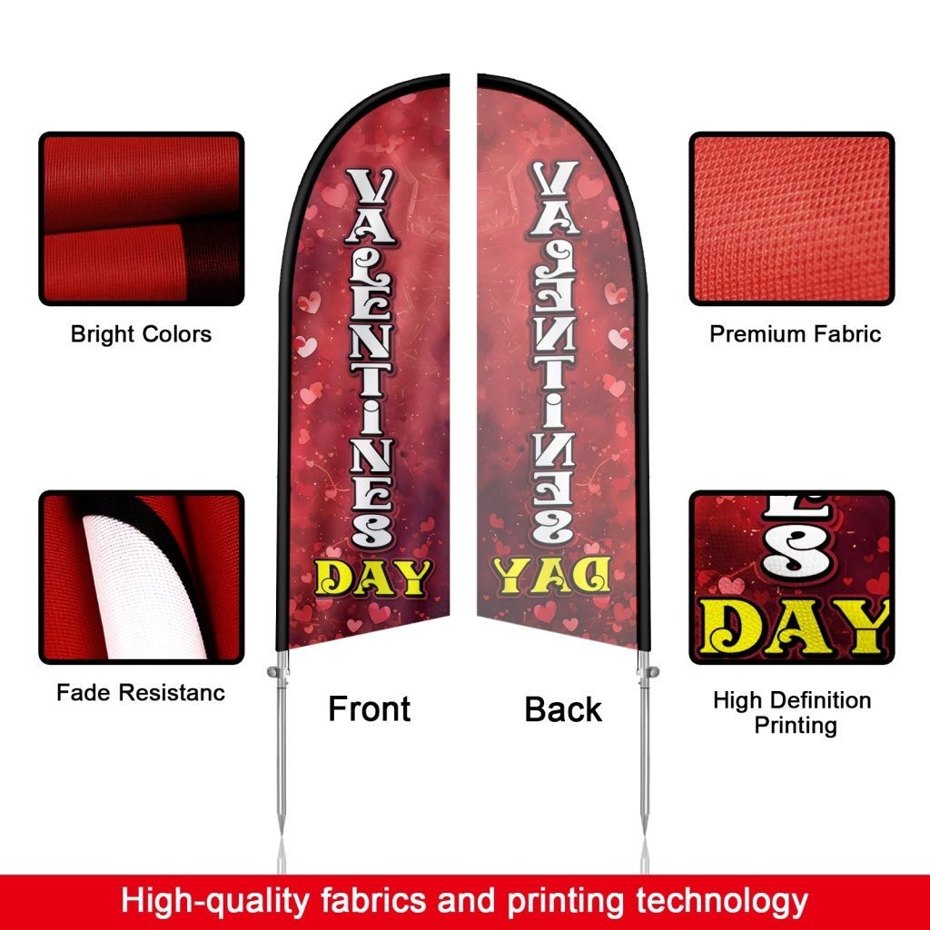 8FT Valentine’s Day Decorative Feather Flag