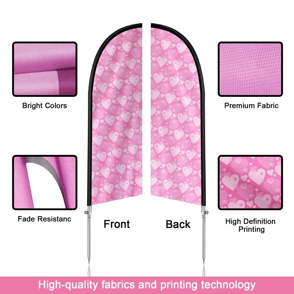 8FT Valentine’s Day Feather Flag , with Aluminum Pole Kit