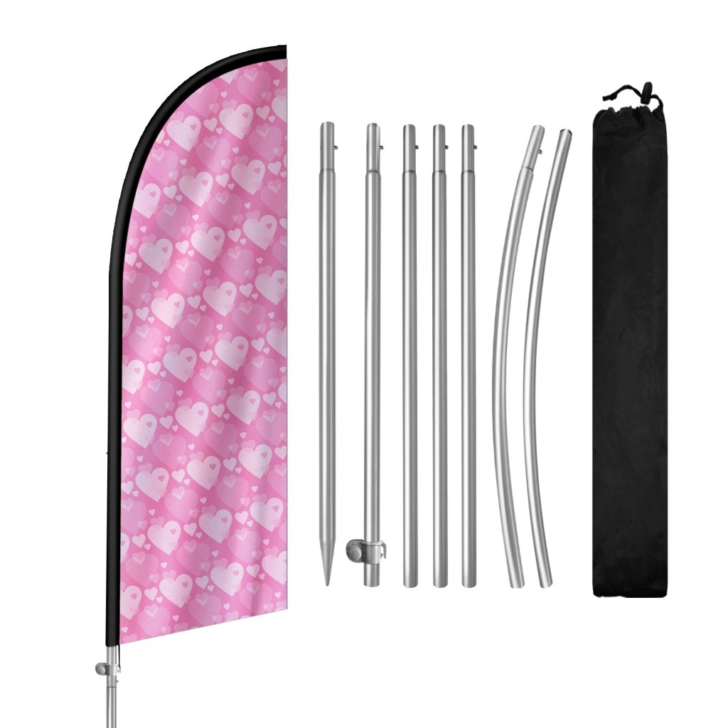 8FT Valentine’s Day Feather Flag , with Aluminum Pole Kit