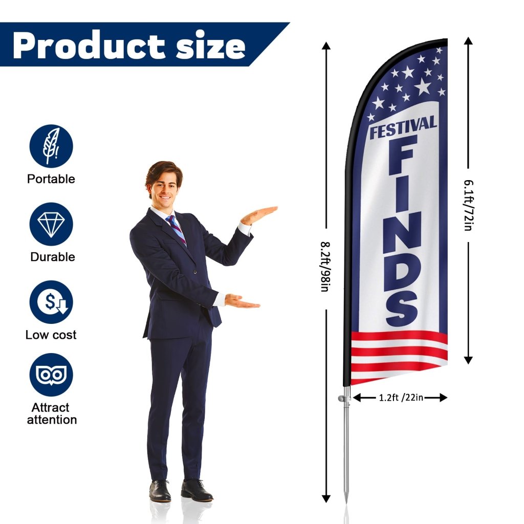 8Ft Washington’s Birthday, Stainless Steel Pole Banner