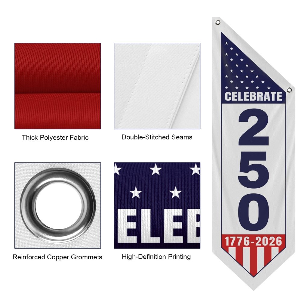 America 250 Anniversary Porch Banner 1776–2026 USA Flag(Flag Only)