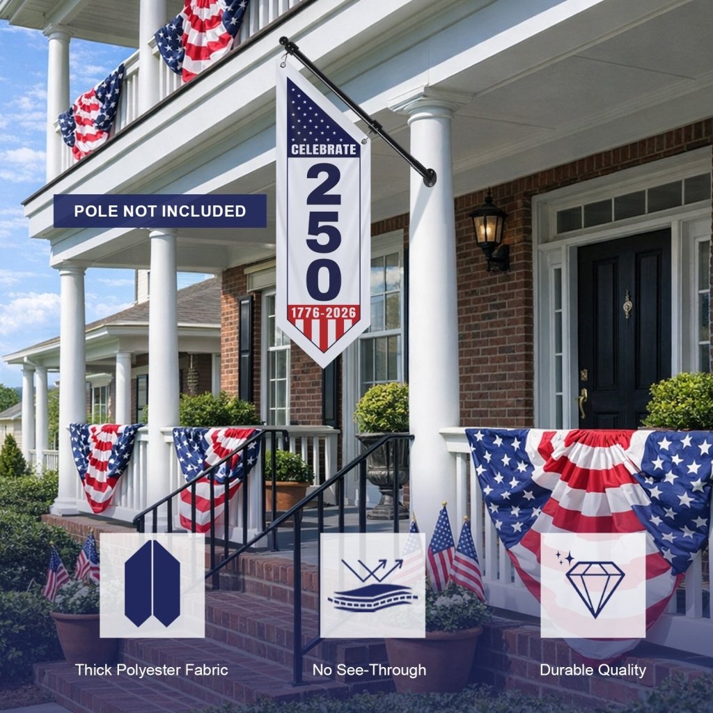 America 250 Anniversary Porch Banner 1776–2026 USA Flag(Flag Only)