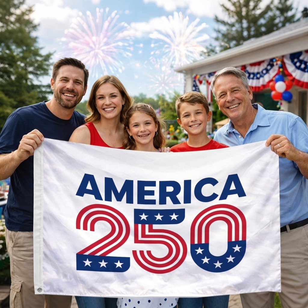 America 250 Banner 1776–2026 American Flag 3x5 FT