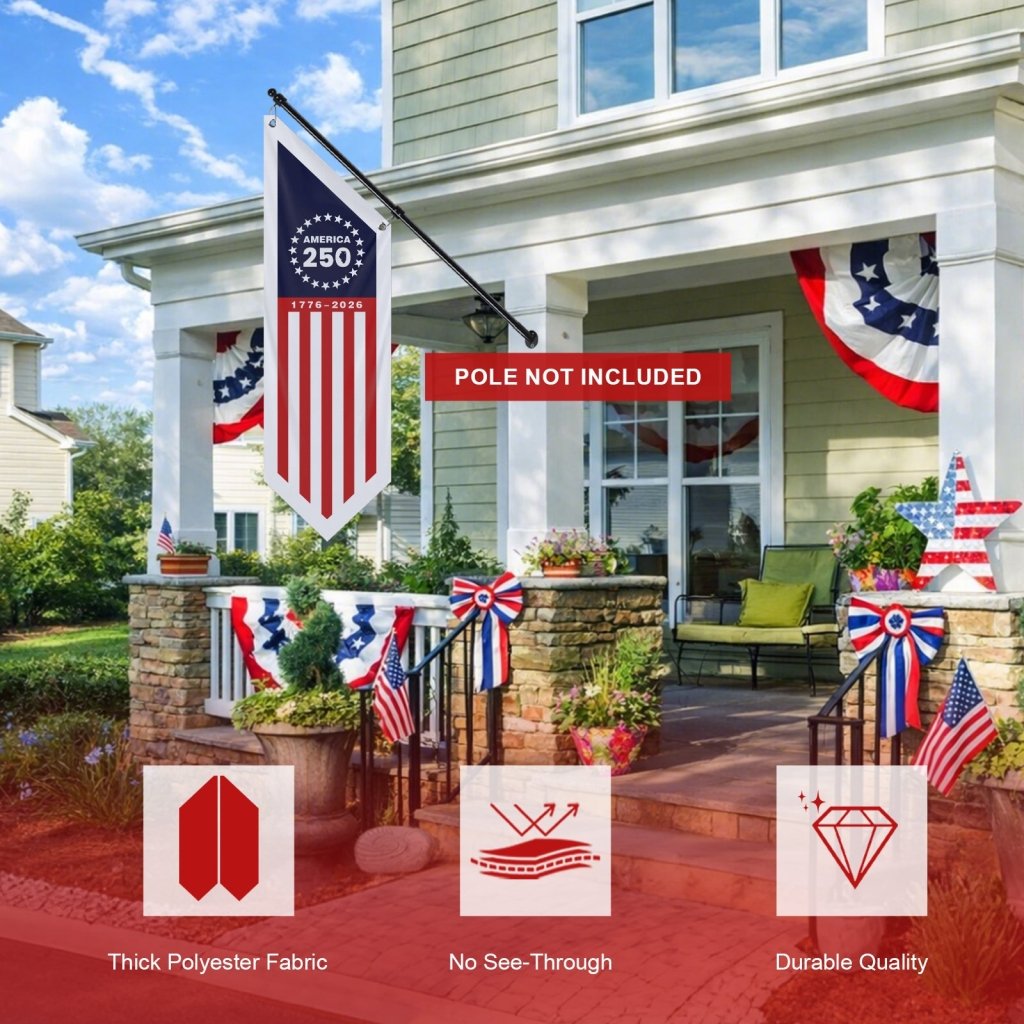 America 250 Banner 1776–2026 Patriotic Porch Flag(Flag Only)
