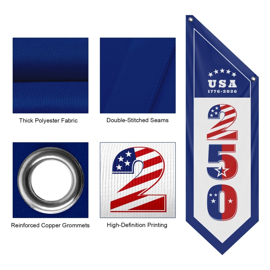 America 250 Banner 1776–2026 Unique Patriotic Porch Flag(Flag Only)
