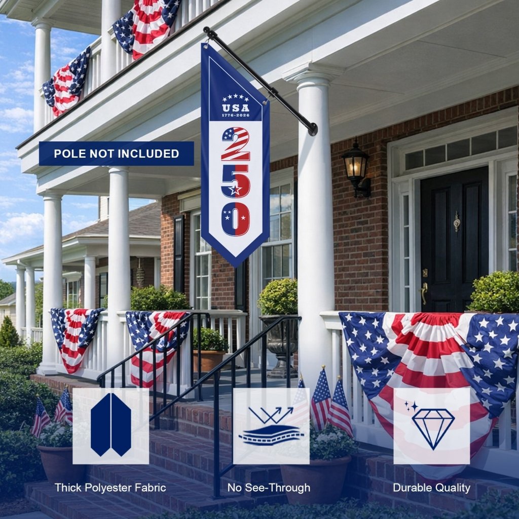 America 250 Banner 1776–2026 Unique Patriotic Porch Flag(Flag Only)