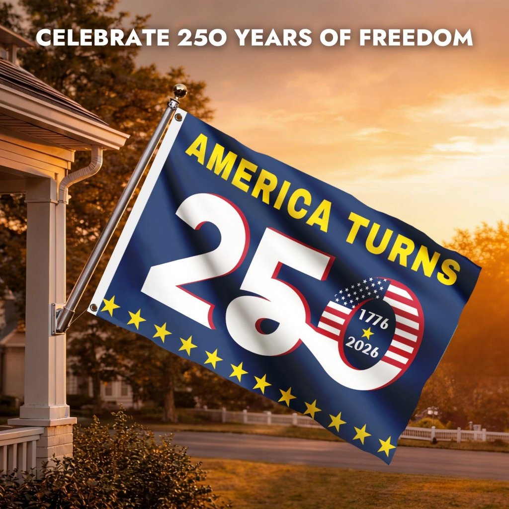America 250 Banner American Flag 3x5 FT, Double - Stitched Polyester