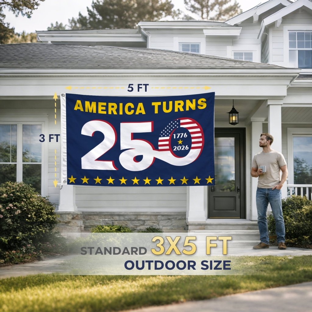 America 250 Banner American Flag 3x5 FT, Double - Stitched Polyester