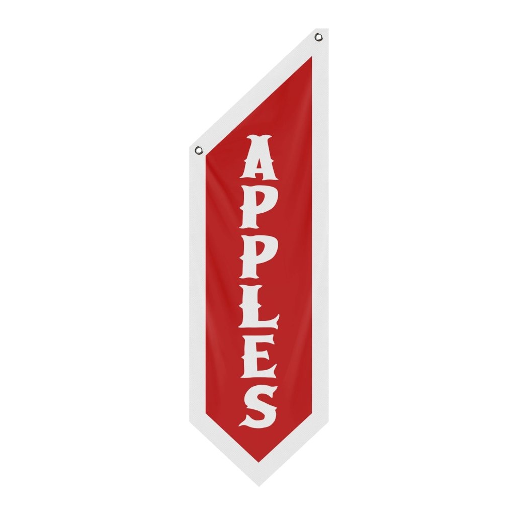 Apples Open Flag, Double - Sided Fabric Banner – Red (Flag Only)