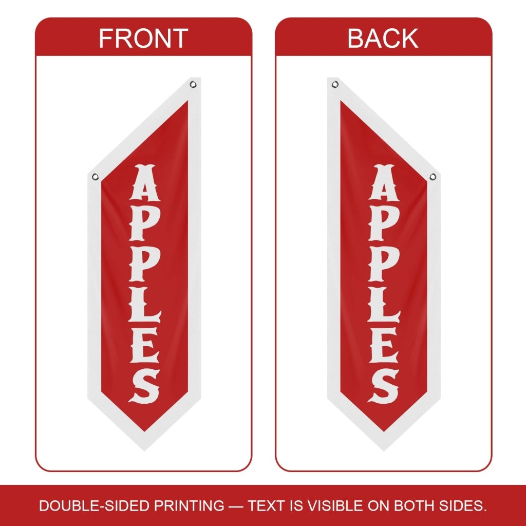 Apples Open Flag, Double - Sided Fabric Banner – Red (Flag Only)