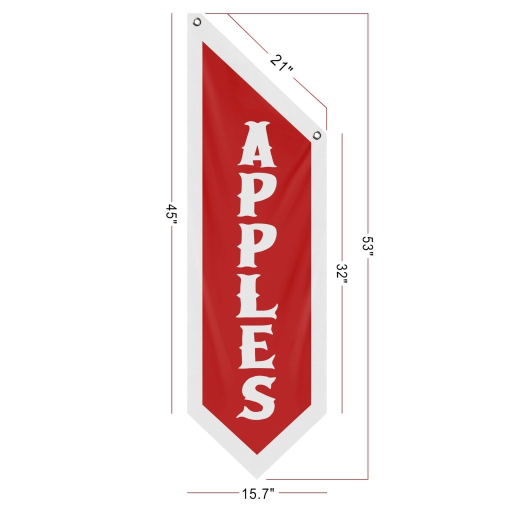 Apples Open Flag, Double - Sided Fabric Banner – Red (Flag Only)