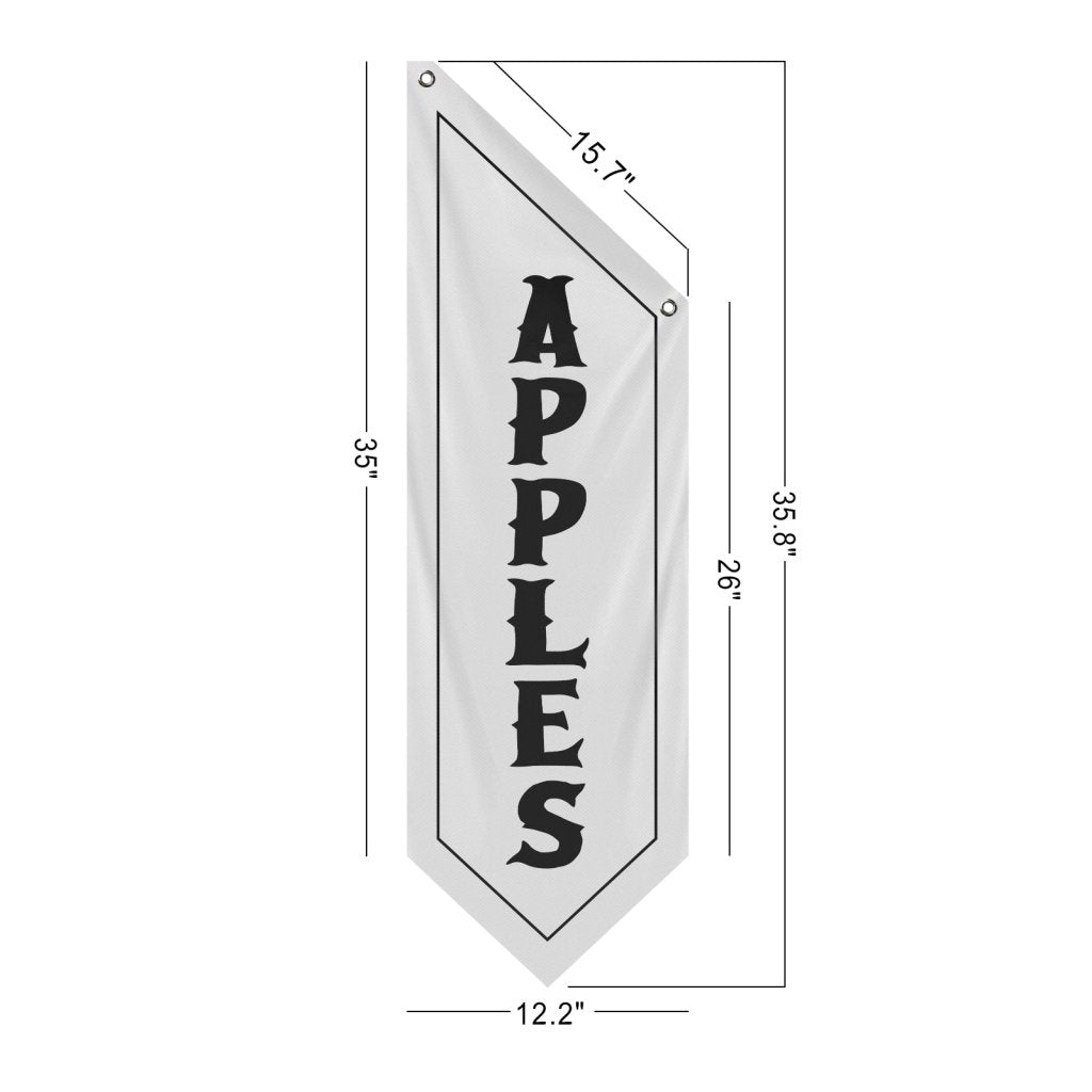Apples Open Flag, Double - Sided Fabric Banner – White (Flag Only)