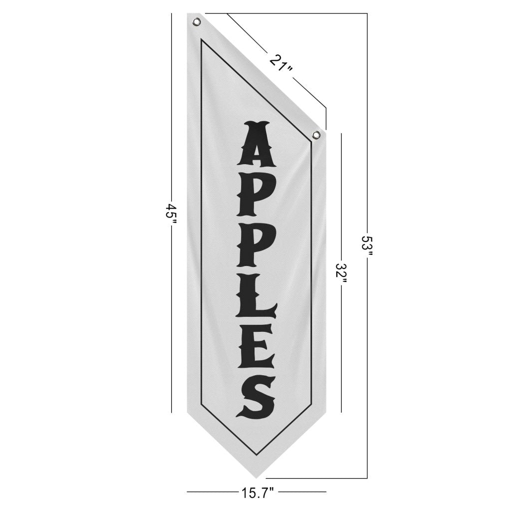 Apples Open Flag, Double - Sided Fabric Banner – White (Flag Only)