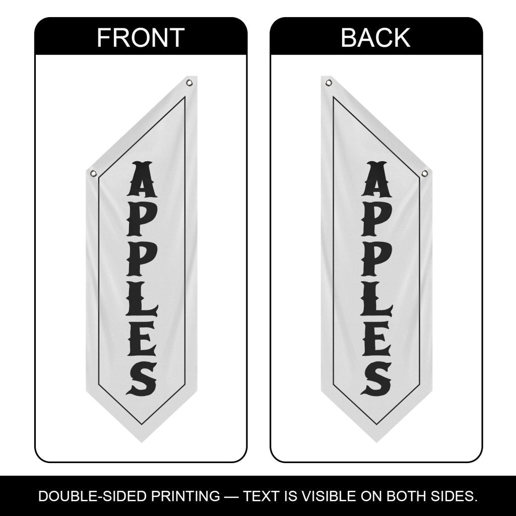 Apples Open Flag, Double - Sided Fabric Banner – White (Flag Only)