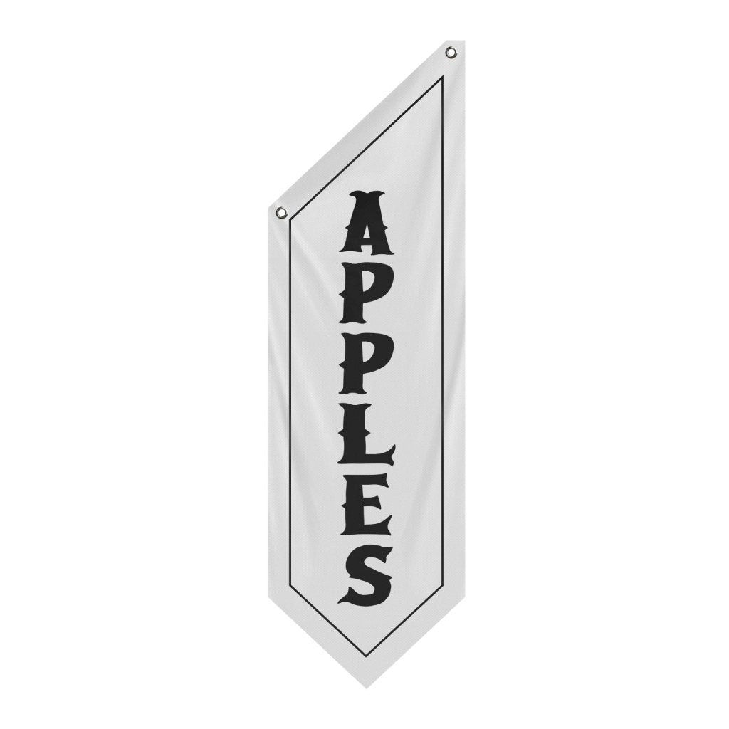 Apples Open Flag, Double - Sided Fabric Banner – White (Flag Only)