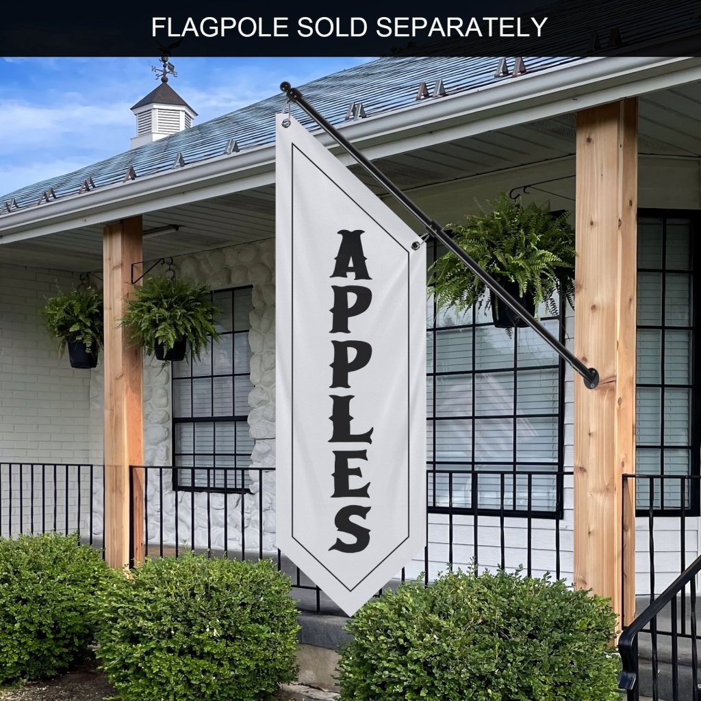 Apples Open Flag, Double - Sided Fabric Banner – White (Flag Only)