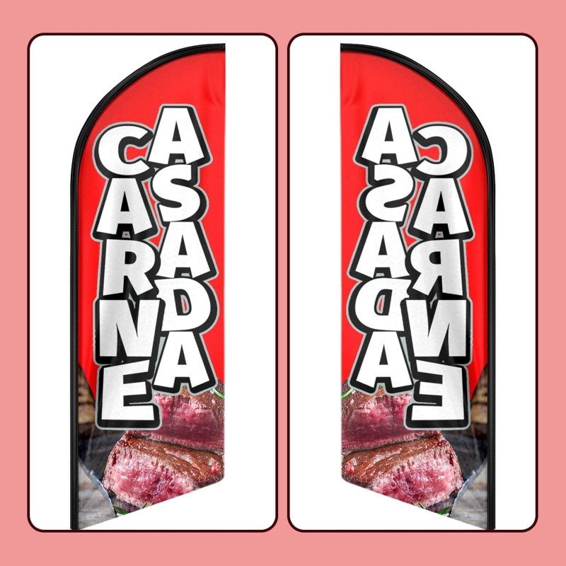 Asada Themed Feather Flag, 8FT Asada Advertising Swooper Flag (Flagpole Not Included 3.4)