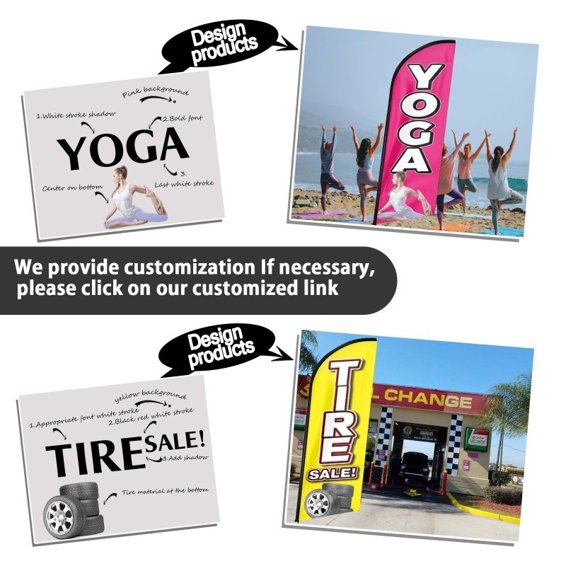 Auto Repair Shop Signs - 8FT Auto Repair Advertising Swooper Flag (Flagpole Not Included 3.4)