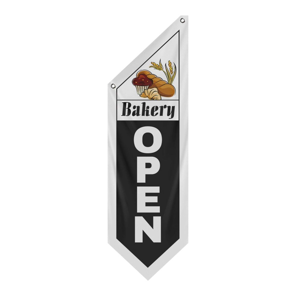 Bakery Black Open Flag, Double - Sided Three - ply (No Pole)