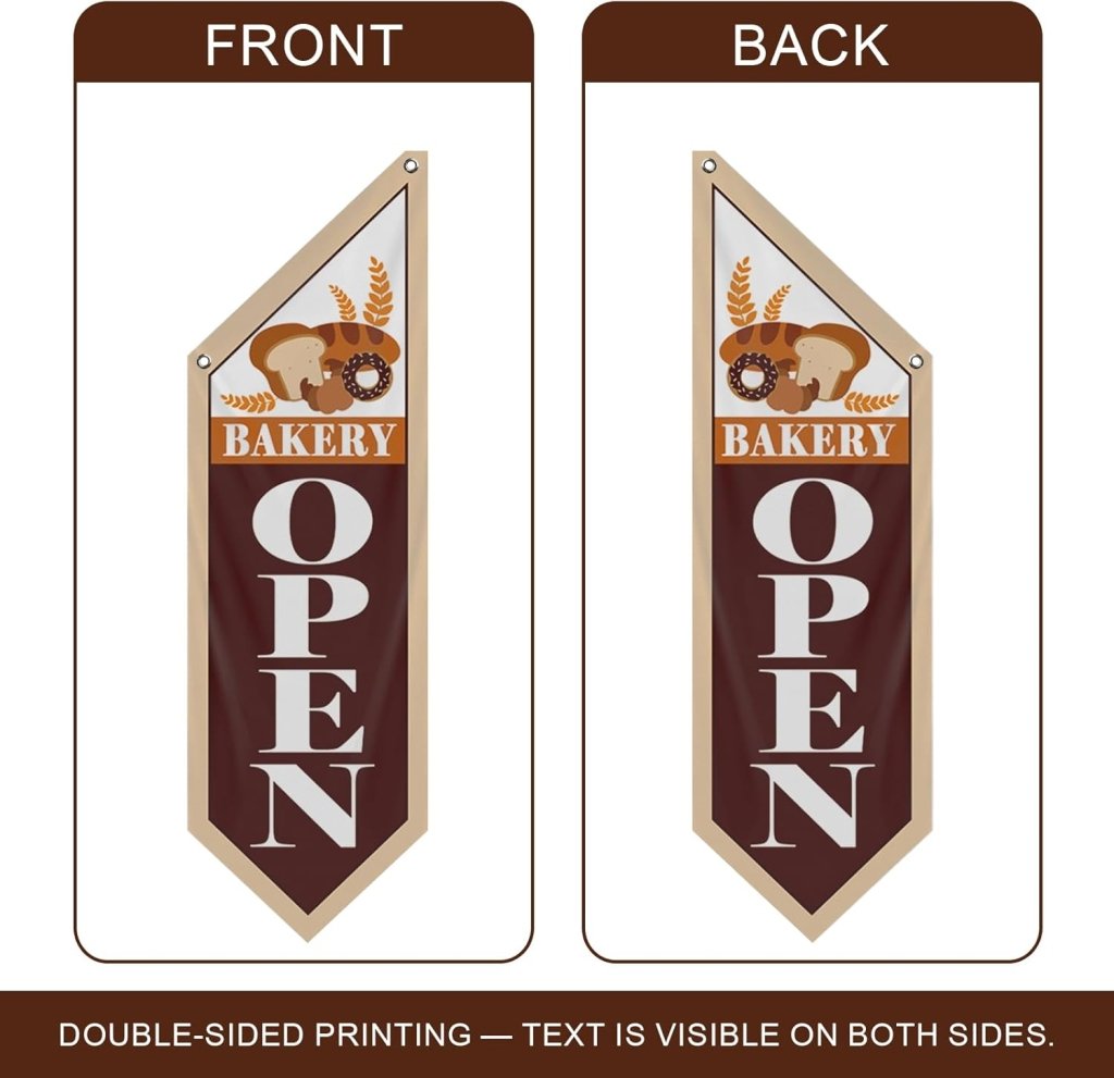 Bakery Brown Open Flag, Double - Sided Three - ply (Flag Only)