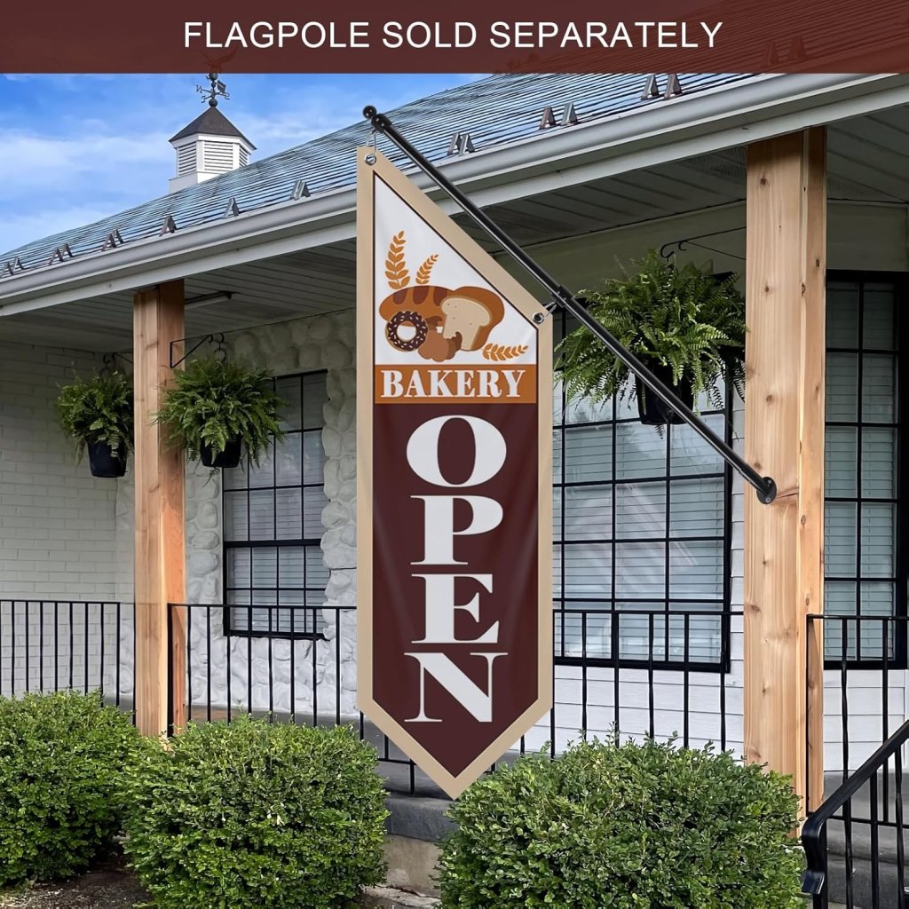 Bakery Brown Open Flag, Double - Sided Three - ply (Flag Only)