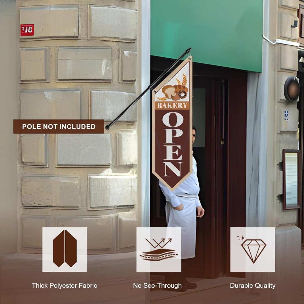 Bakery Brown Open Flag, Double - Sided Three - ply (Flag Only)