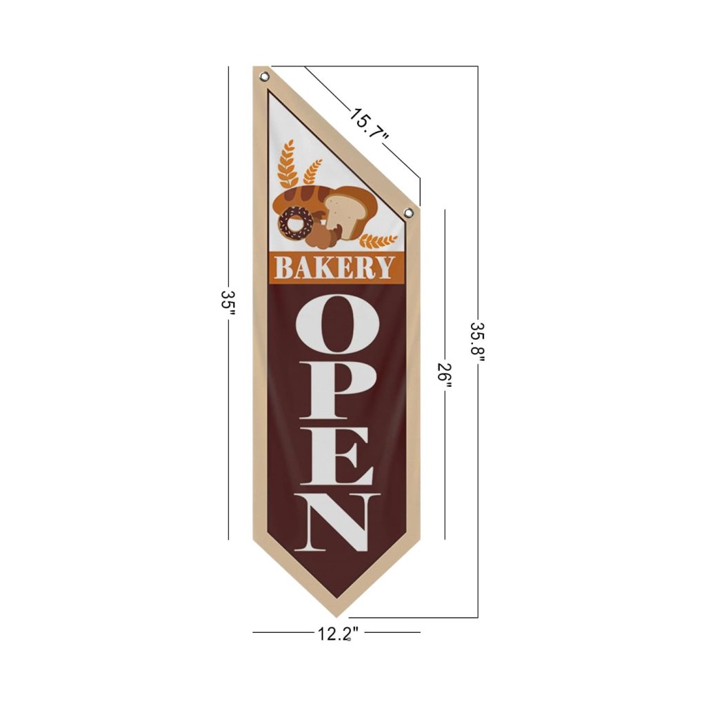 Bakery Brown Open Flag, Double - Sided Three - ply (Flag Only)