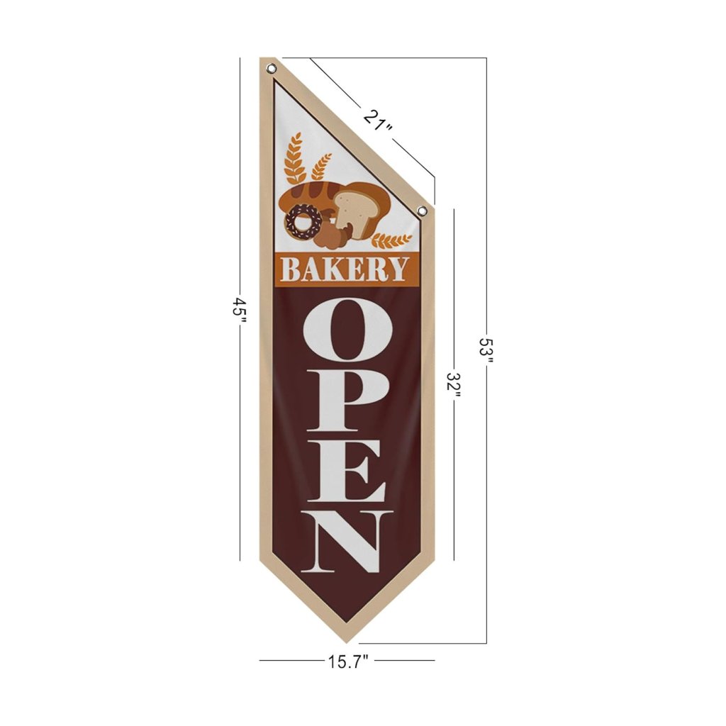 Bakery Brown Open Flag, Double - Sided Three - ply (Flag Only)