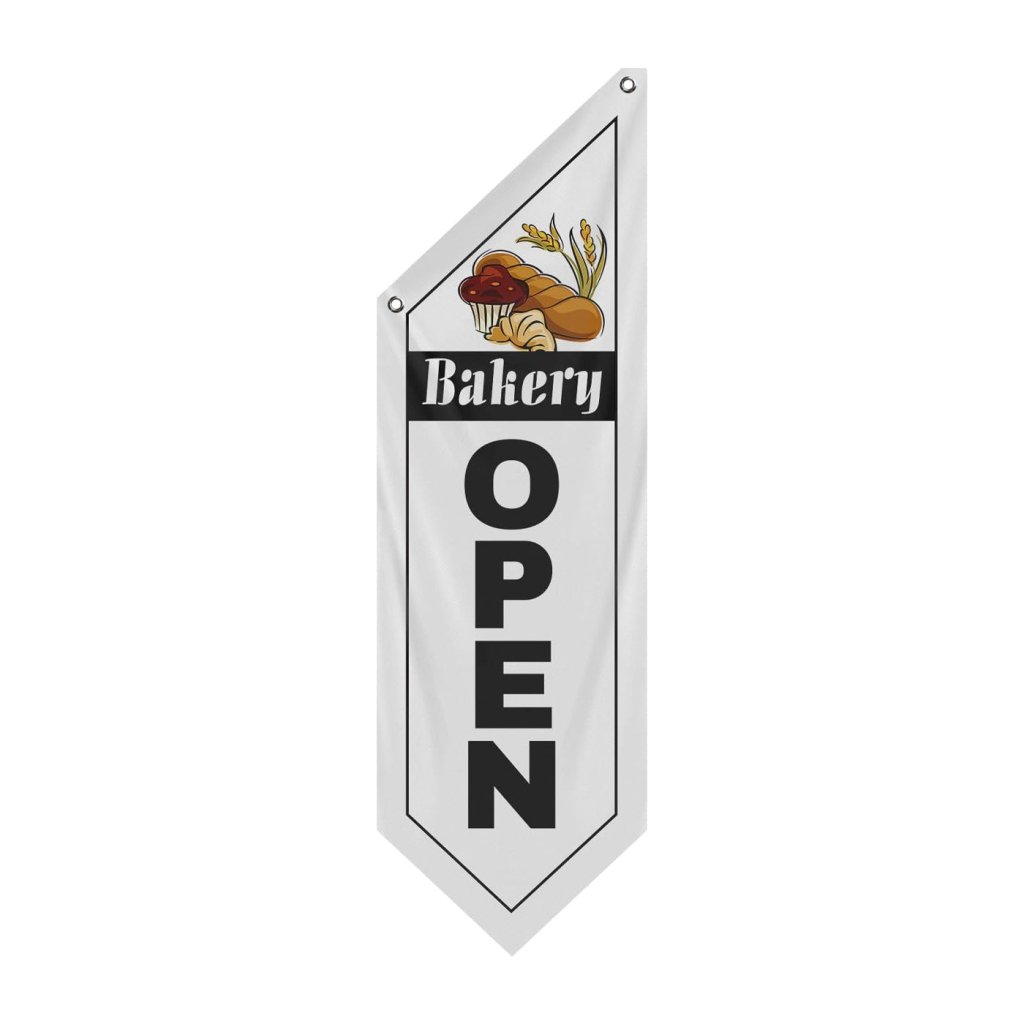 Bakery White Open Flag, Double - Sided Three - ply (No Pole)