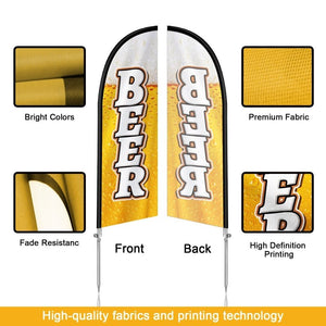 Beer Flag-8FT Beer Banner Feather Flag Pole Kit- QSUM