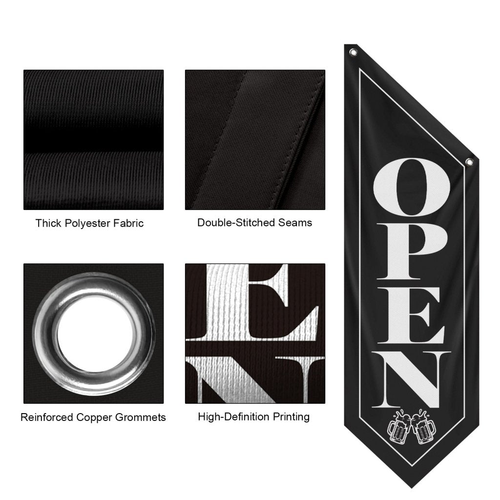Beer Garden Open Double - Sided Wall Banner(Flag Only)