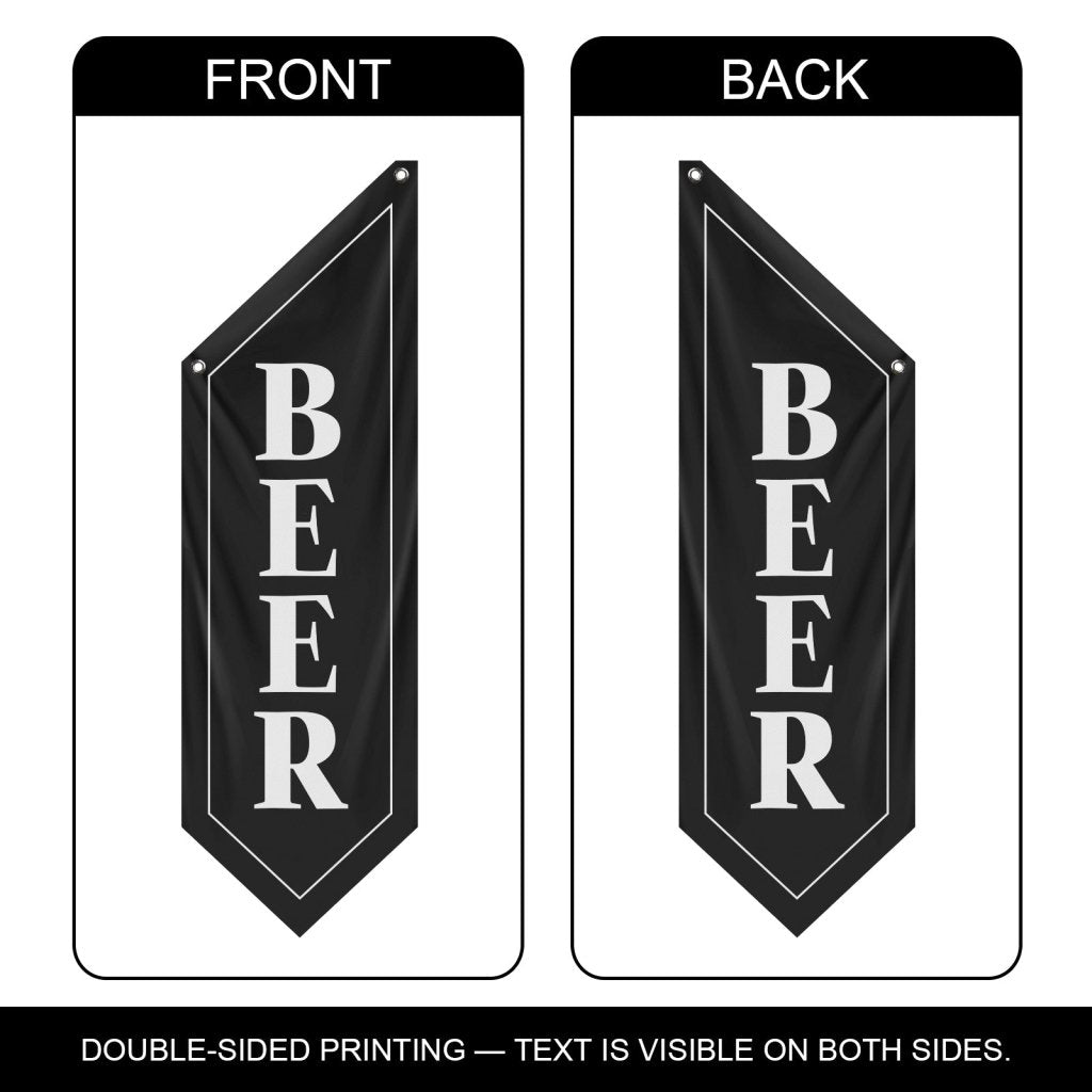 Beer Open Flag, Double - Sided Hanging Outdoor Banner, Black (No Pole)