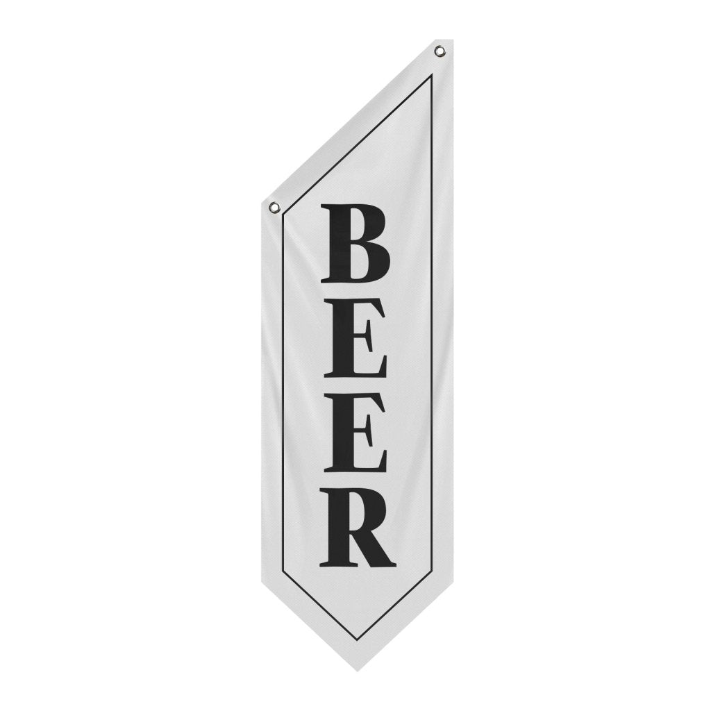 Beer Open Flag, Double - Sided Hanging Outdoor Banner for Bar, White (No Pole)